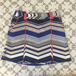 Chevron print skirt with pockets